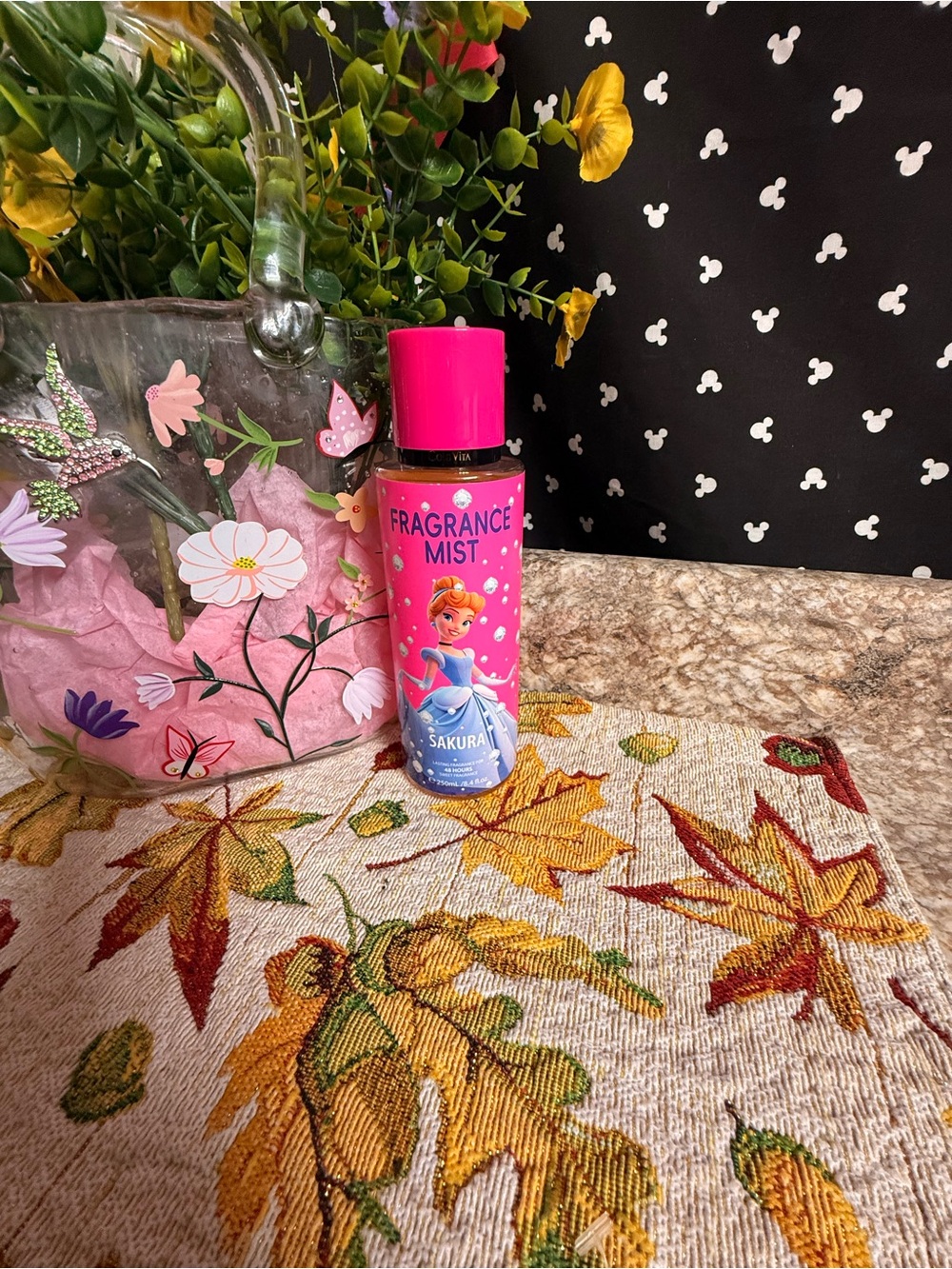 Disney Sakura Fragrance Mist - Hot Pink and Blue Bottle